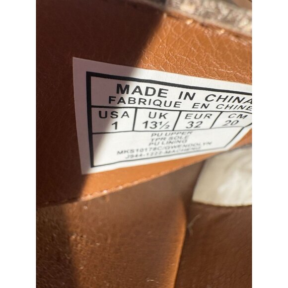 Michael Kors Girls MK Logo Brown Sandals With Gold Hardware Size 1 - Picture 4 of 5